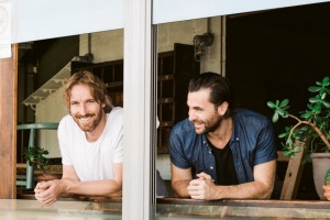 Darren Robertson (left) and Cam Northway are opening a restaurant on Campbell Parade in Bondi. 