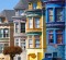 Colourfully painted Victorian houses in the Haight-Ashbury district of San Francisco. 