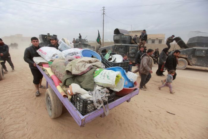 Displaced people in Mosul