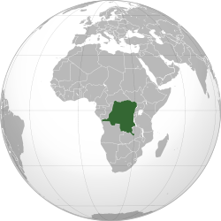 Location of  Democratic Republic of the Congo  (dark green)