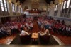 Former prime minister Bob Hawke and WA Labor leader Mark McGowan at a packed Perth Town Hall