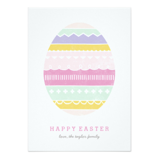 Layered Egg Non-Photo Easter Card - Mauve