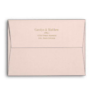 5 x 7 Blush Envelope Antique Return Address