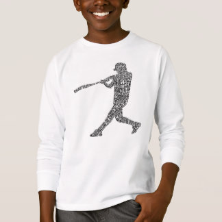 Typographic Baseball Softball Player T-Shirt