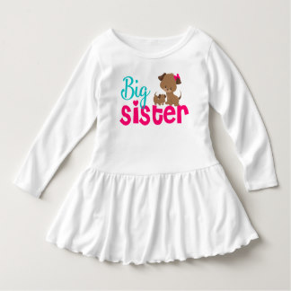 Big Sister Pink Puppy Dog Dress