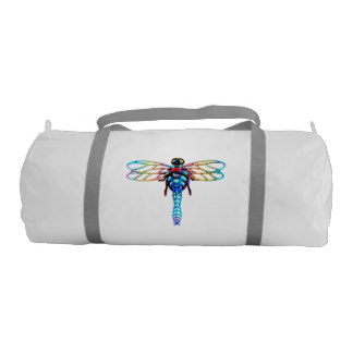 personalized colorful iridescent dragonfly gym bag