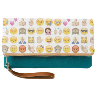 emoji fold over clutch purse bag