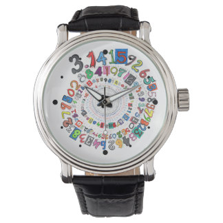 Digits of Pi Form a Colorful Spiral Wristwatches