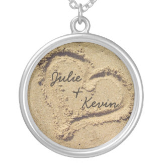 Personalized Heart in the Sand Necklace