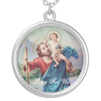 St Christopher Silver Plated Necklace