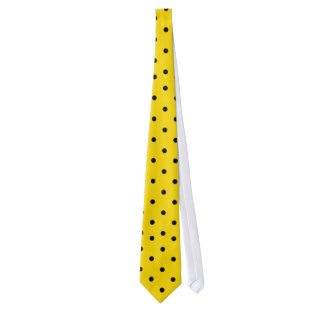 Yellow with Black Polka Dots Tie