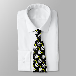 Eight Bit Horned Skull Tie