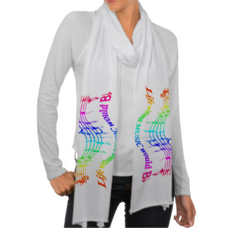 Without Music Life would "B Flat" Humor Quote Scarf Wraps