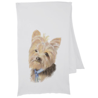 Watercolor Cute Little Yorkie Dog Pet Animal art Scarf Wraps