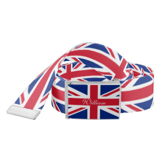 Personalized UK Union Jack British Flag Belt