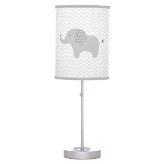 Grey Elephant Chevron Nursery Lamp