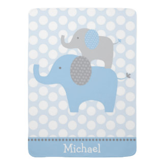 Blue Elephant Baby Blanket