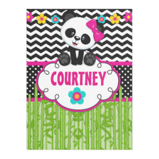 Girls Room Panda Bear Personalized Throw Blanket