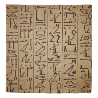 Vintage Egyptian Hieroglyphics Paper Print Duvet Cover