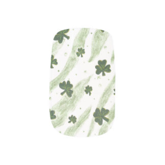 White and green shamrock pattern nails minx® nail wraps