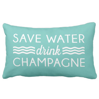 Save Water, Drink Champagne Outdoor Pillow