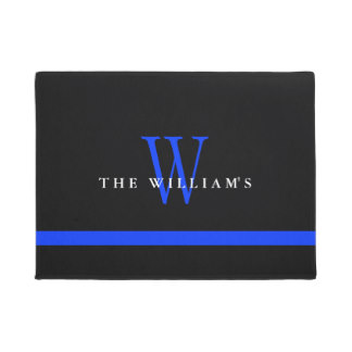 Thin Blue Line Custom Monogram Doormat