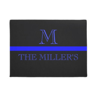 Thin blue line Custom Monogram Doormat