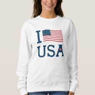 Sweat Femme Blanc Basic I Love USA