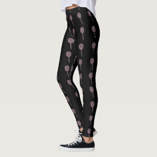 Guêtres noires de femmes roses de lucettes leggings