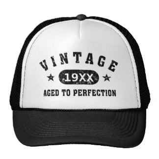 Black Text Vintage Aged to Perfection Hat