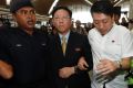 North Korea's Ambassador to Malaysia Kang Chol, centre, arrives at Kuala Lumpur International Airport.