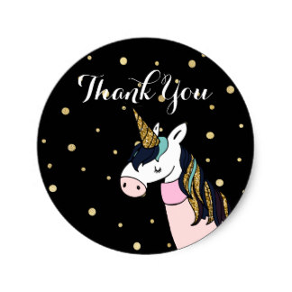 Unicorn Thank You Stickers