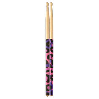 Hot Pink Blue Abstract Cheetah Drumsticks