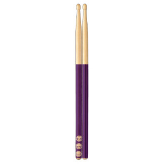 Tri-skull Dark Purple Drumsticks