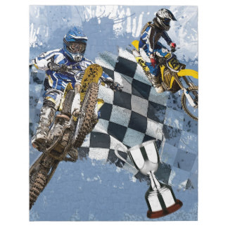 Motocross-Blau-Träume Foto Puzzles