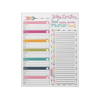 Weekly Meal Planner Notepad