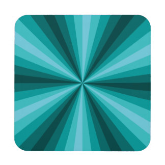 Optical Illusion Aqua Square Coaster