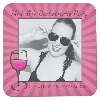 Personalized Bachelorette Framed Square Paper Coaster