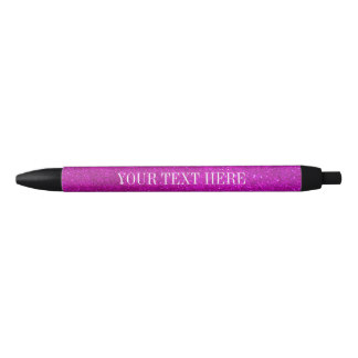 Personalized pink glitter pen with custom text