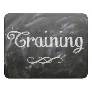 Chalkboard Style Corporate Training Room Door Sign