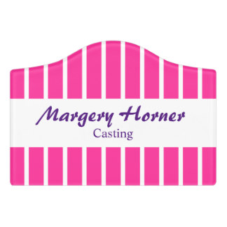 ONLY COLOR STRIPES - pink + your backgr. & ideas Door Sign