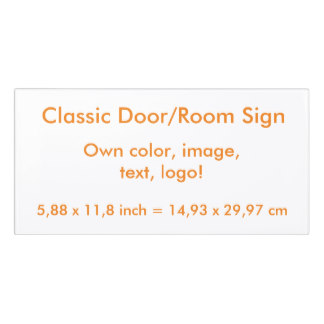 Room Sign uni White ~ Own Color Door Sign