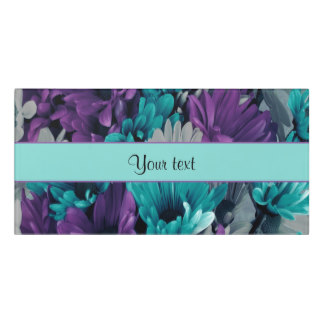 Turquoise & Purple Daisies Door Sign