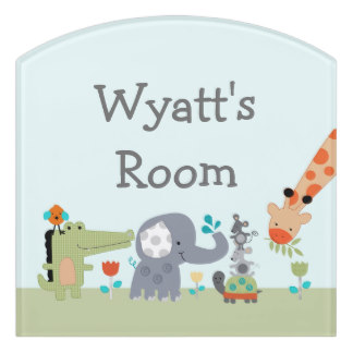 Yoo Hoo Animals Jungle Kid's Nursery Door Sign