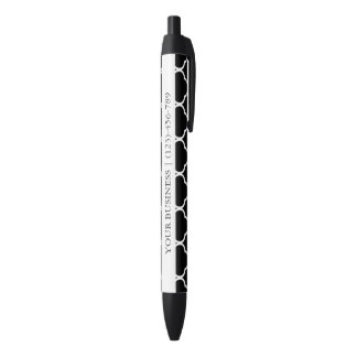 Black Moroccan Lattice Pattern Personalized Black Ink Pen