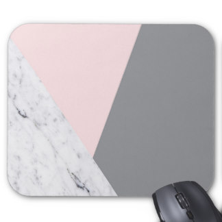 Chic Marble Pink Gray Abstract Mousepad