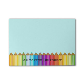 Colored Pencils Teacher's Note Pad Post-it Notes