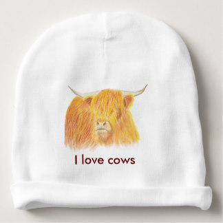 Highland cow baby beanie