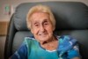 A close up photograph of aged care resident Laura Bradley, 92, from Inglewood in central Victoria.