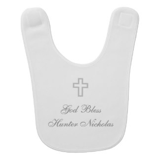 "Gray Cross" Personalized Baby Bib